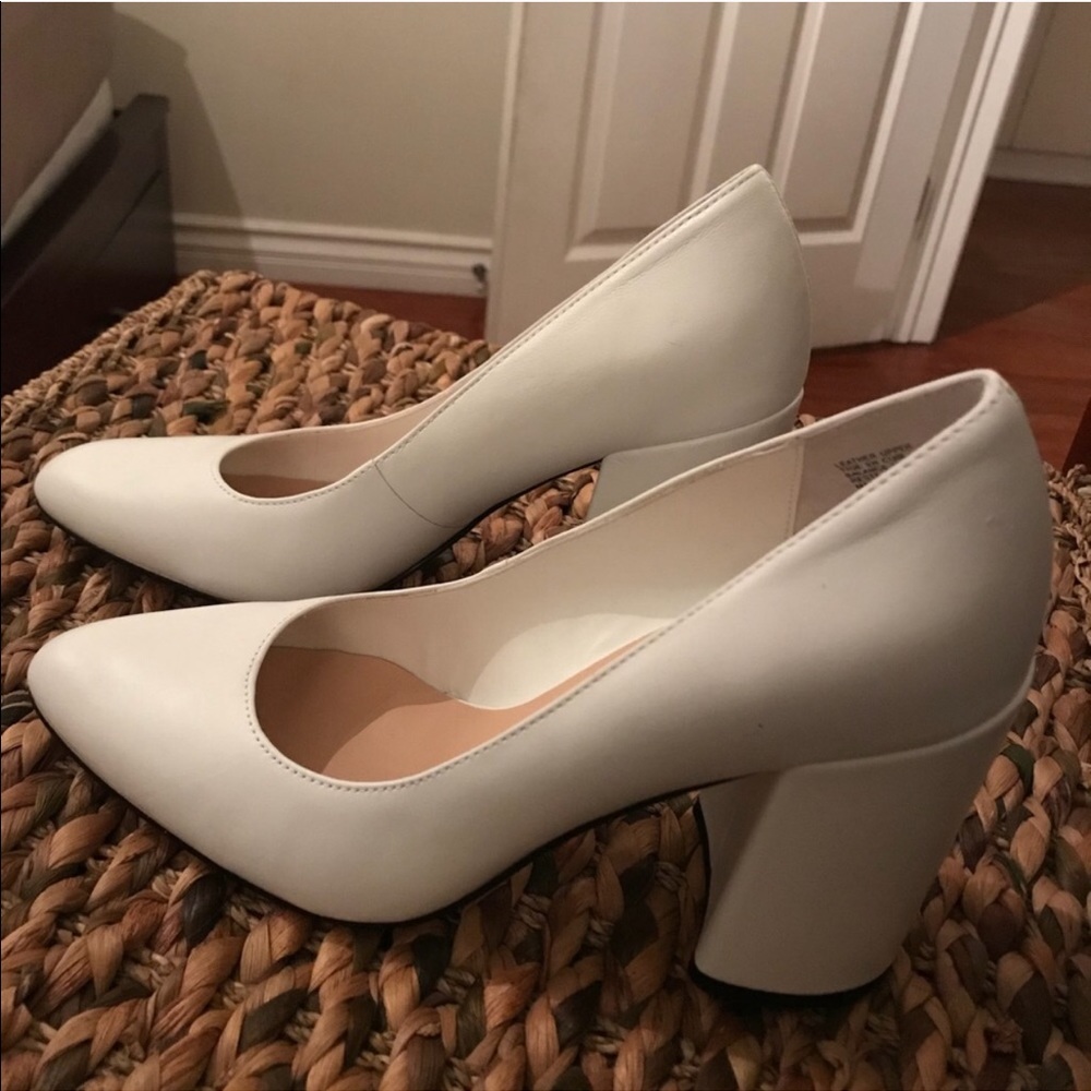 Leith Block White Heels